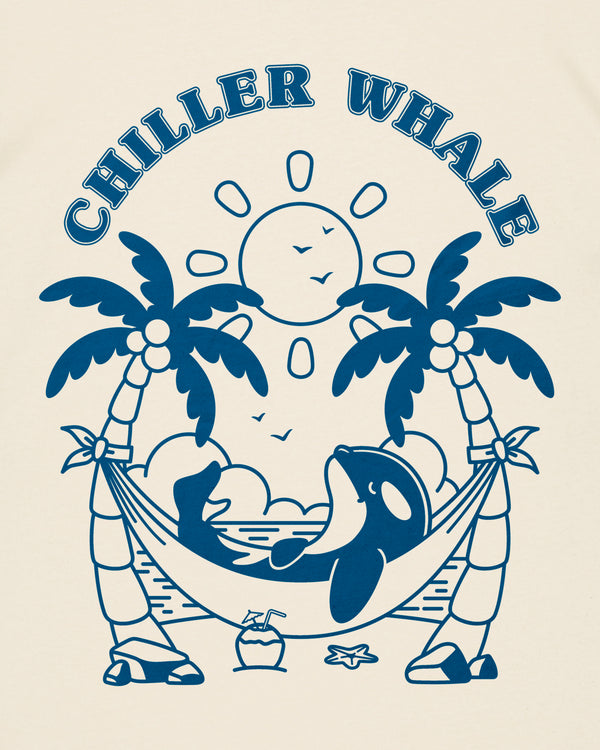 Chiller Whale Palm Trees Blue T-Shirt