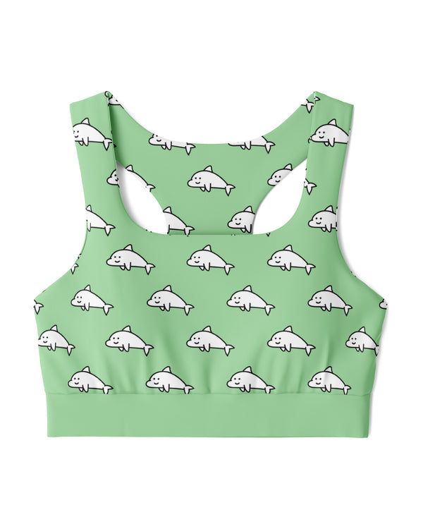 Dolphamine Green Sports Bra