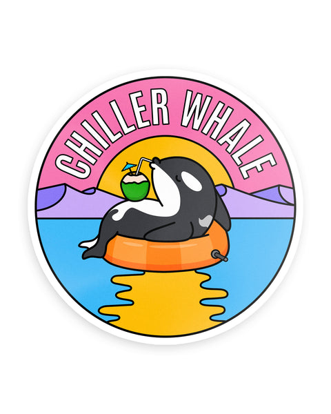 Chiller Whale Circle Sticker