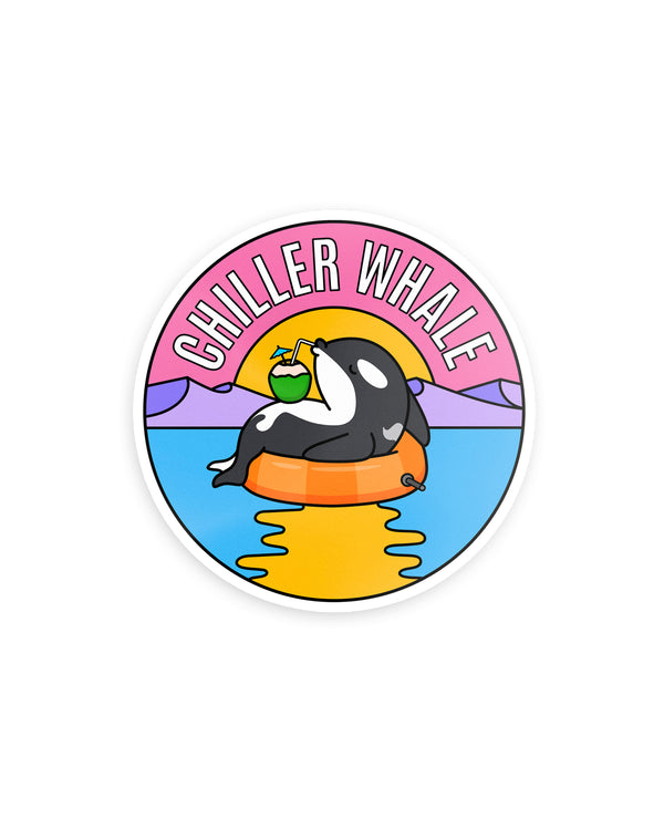 Chiller Whale Circle Sticker