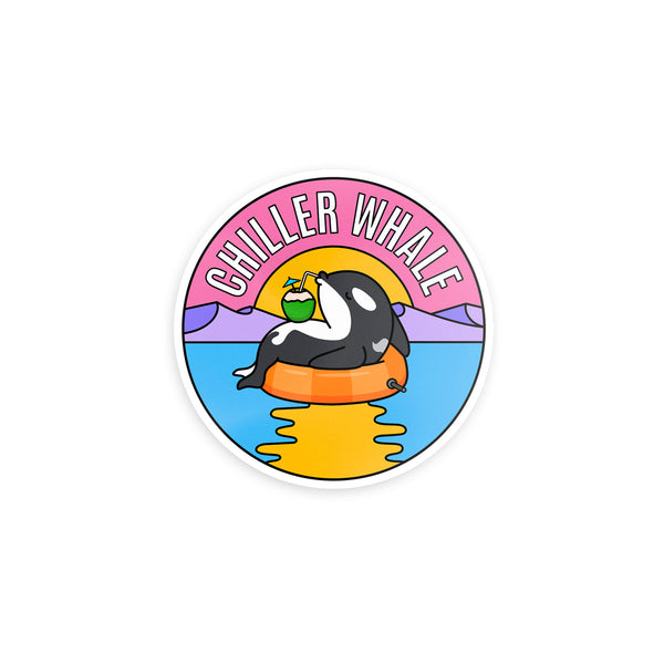 Chiller Whale Circle Sticker