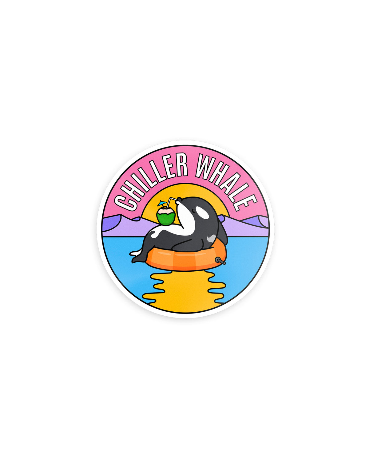 Chiller Whale Circle Sticker