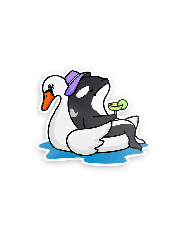 Chiller Whale Swan Sticker
