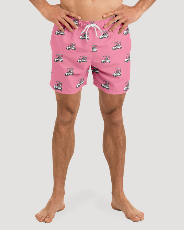 Golphin Cart Pink Swim Trunks