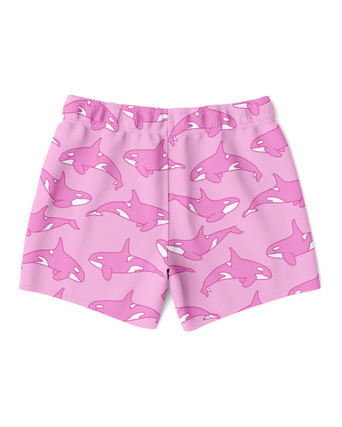 Pink Orca Swim Trunks