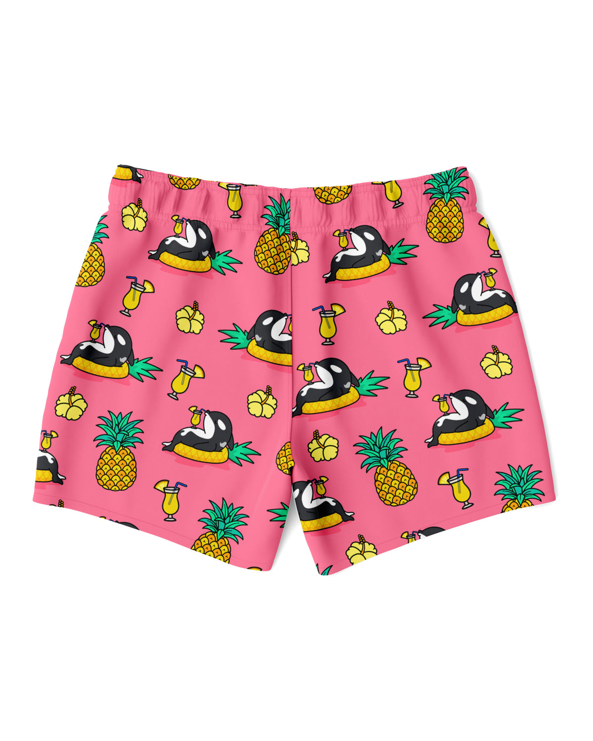 Chiller Whale Pineapple Pink Swim Trunks