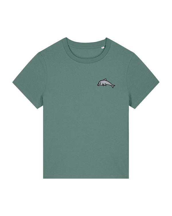 Dolphin Embroidered Women's T-Shirt