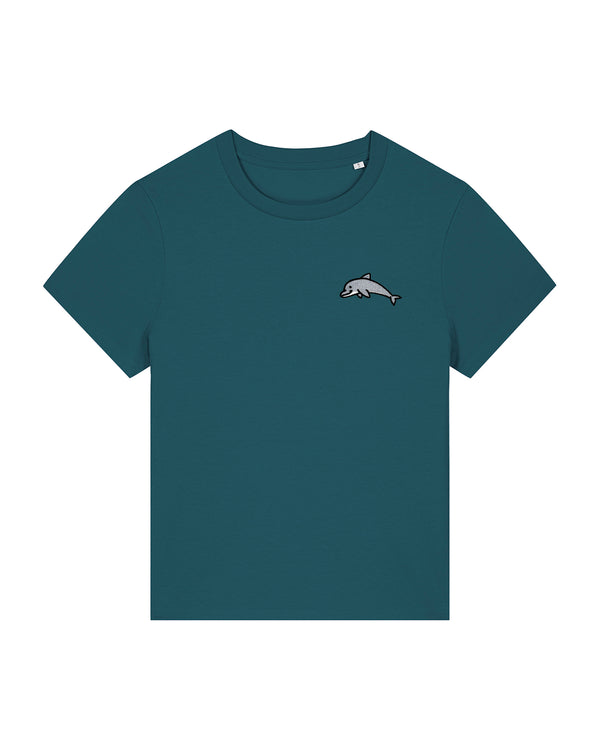 Dolphin Embroidered Women's T-Shirt